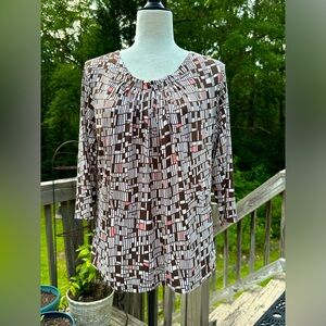 N Touch Brown/Pink/White Top